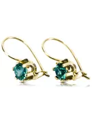 Auskarai Smeraldai 14k geltono aukso Vintažiniai amatai vec019y